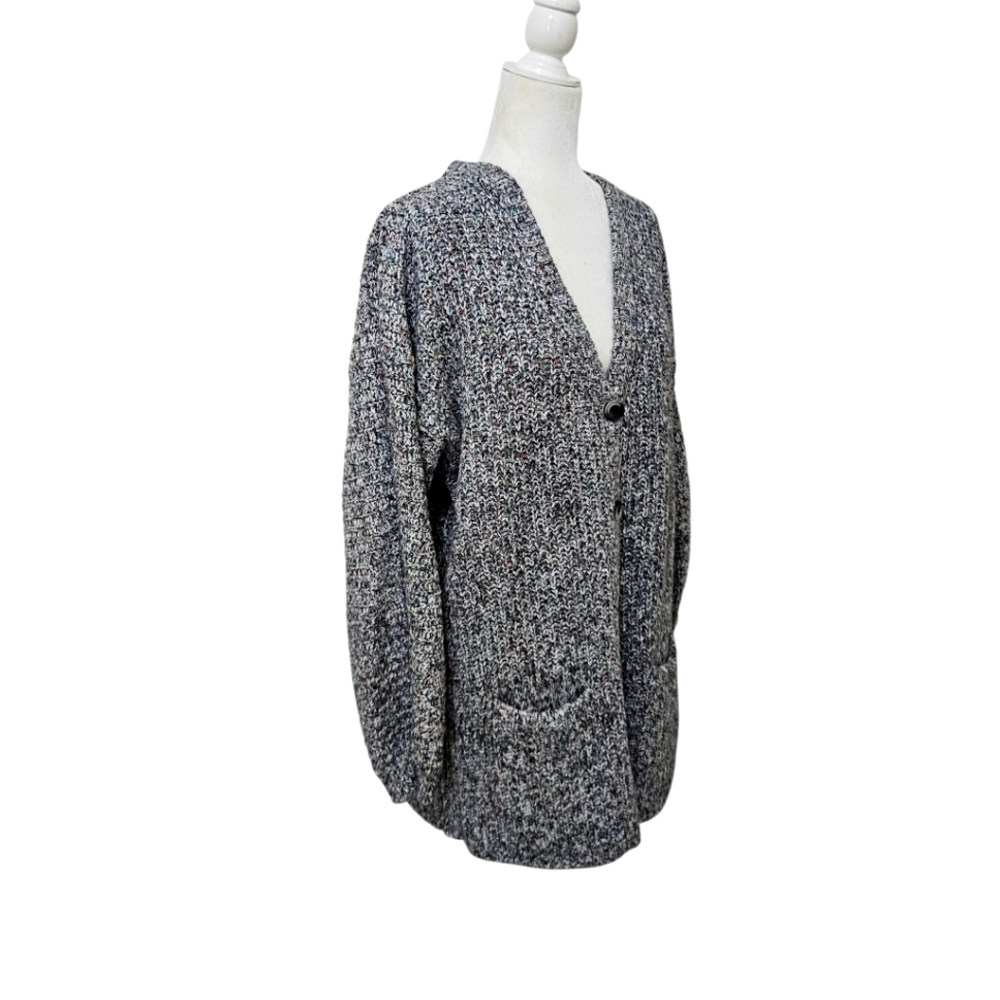 Cabi Black and White Chunky Knit Cardigan Button Up Large
